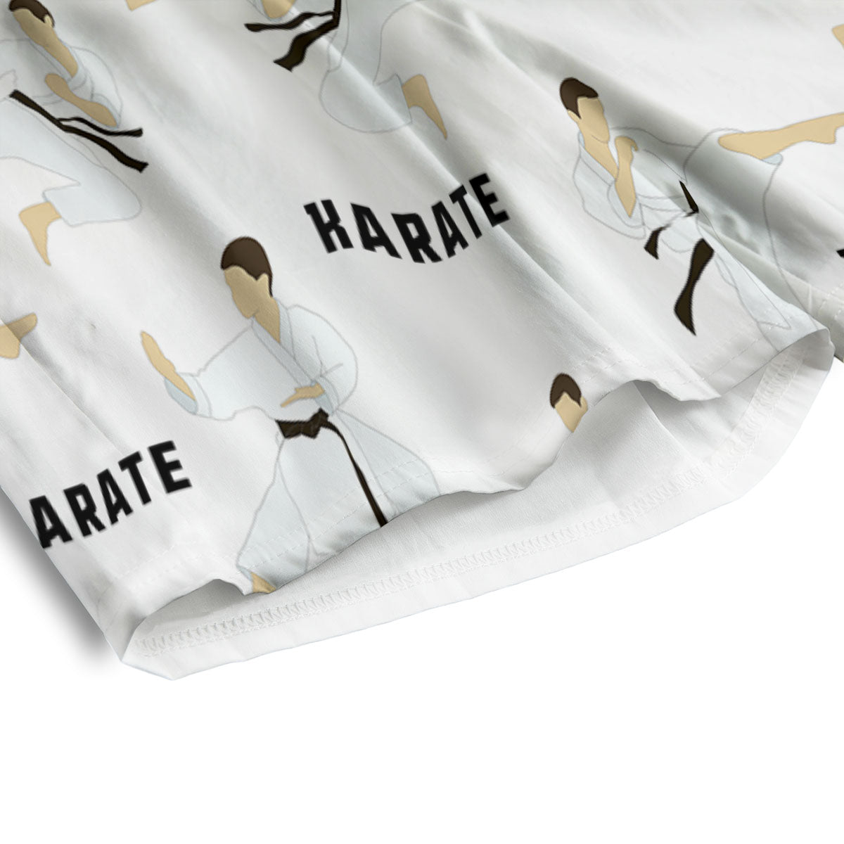 Fighter Karate Print Pattern Men's Athletic Shorts