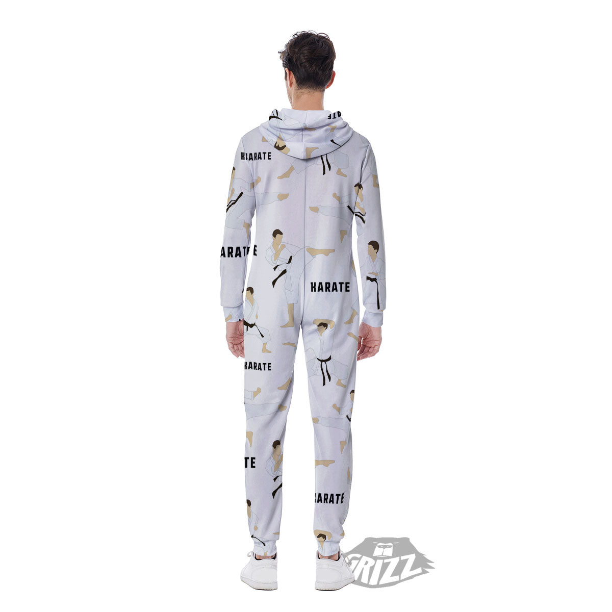 Fighter Karate Print Pattern Men's Jumpsuit-grizzshop