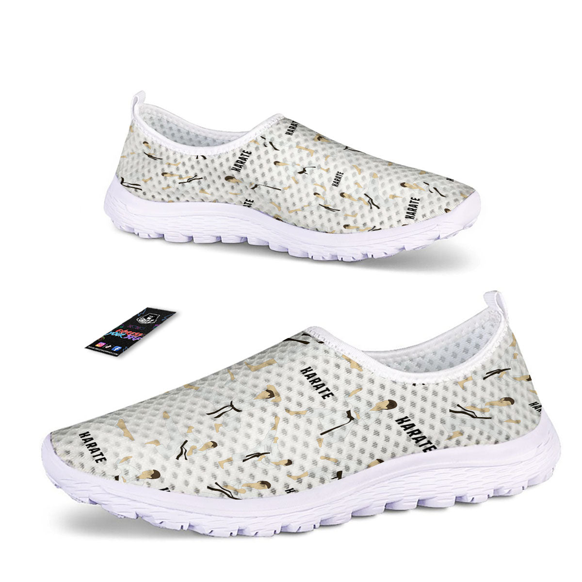 Fighter Karate Print Pattern Nurse Shoes-grizzshop