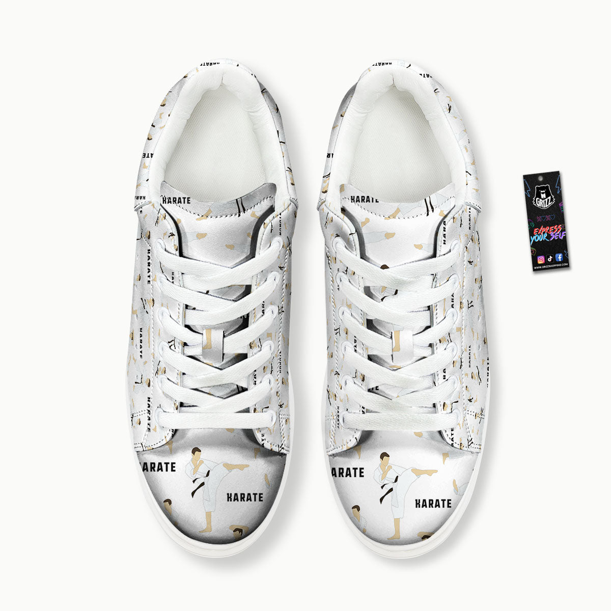 Fighter Karate Print Pattern Platform Shoes-grizzshop