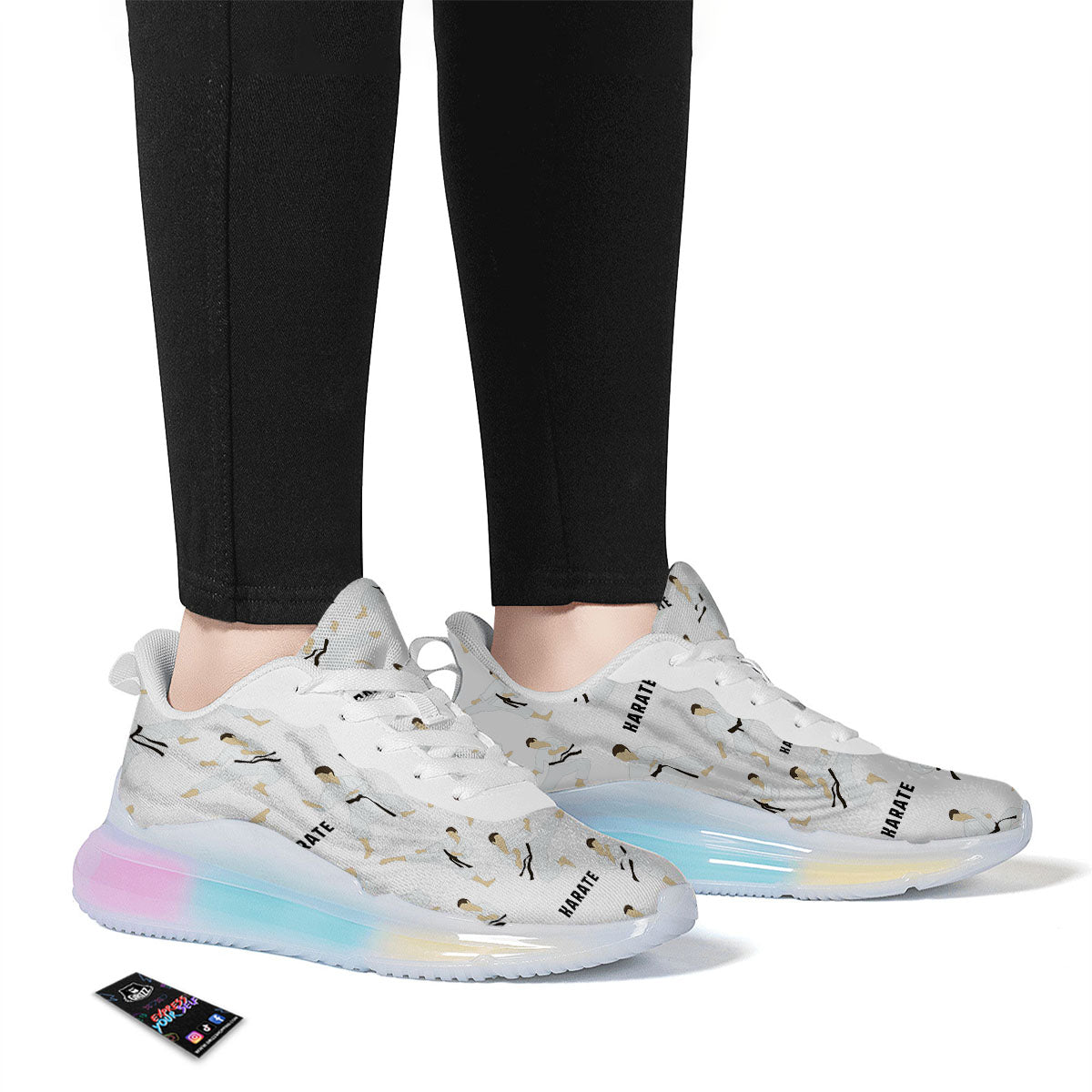 Fighter Karate Print Pattern Running Sneakers-grizzshop
