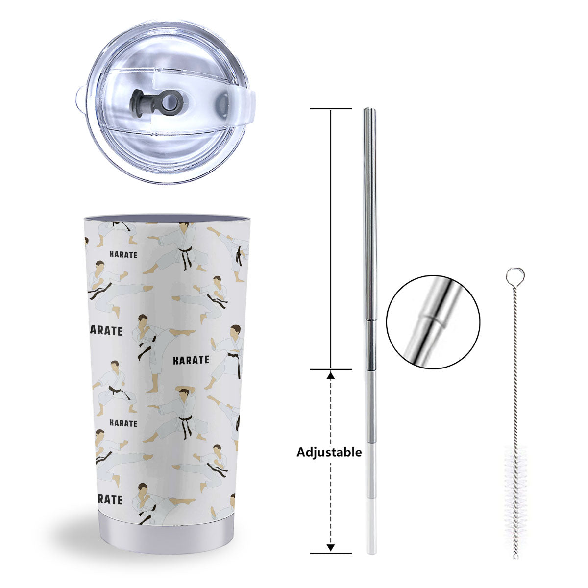 Fighter Karate Print Pattern Tumbler-grizzshop