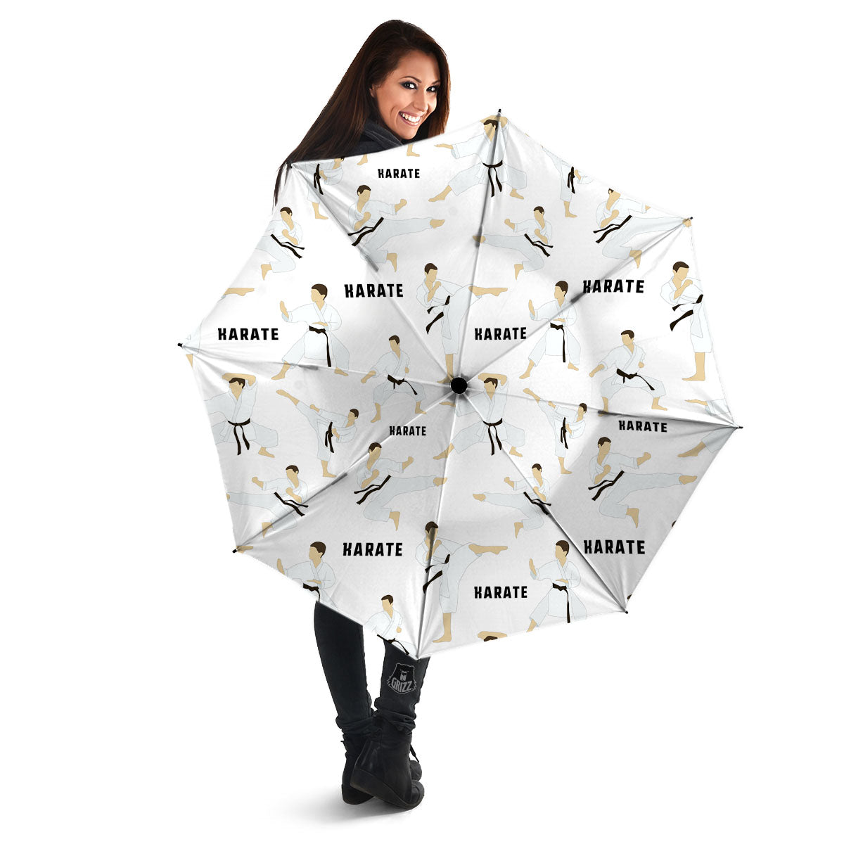 Fighter Karate Print Pattern Umbrella-grizzshop