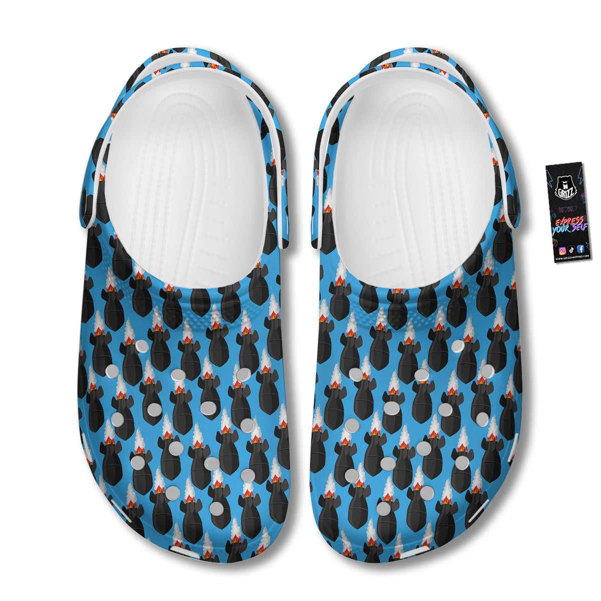 Fighting Rocket Air Bomb Print Pattern Clog-grizzshop