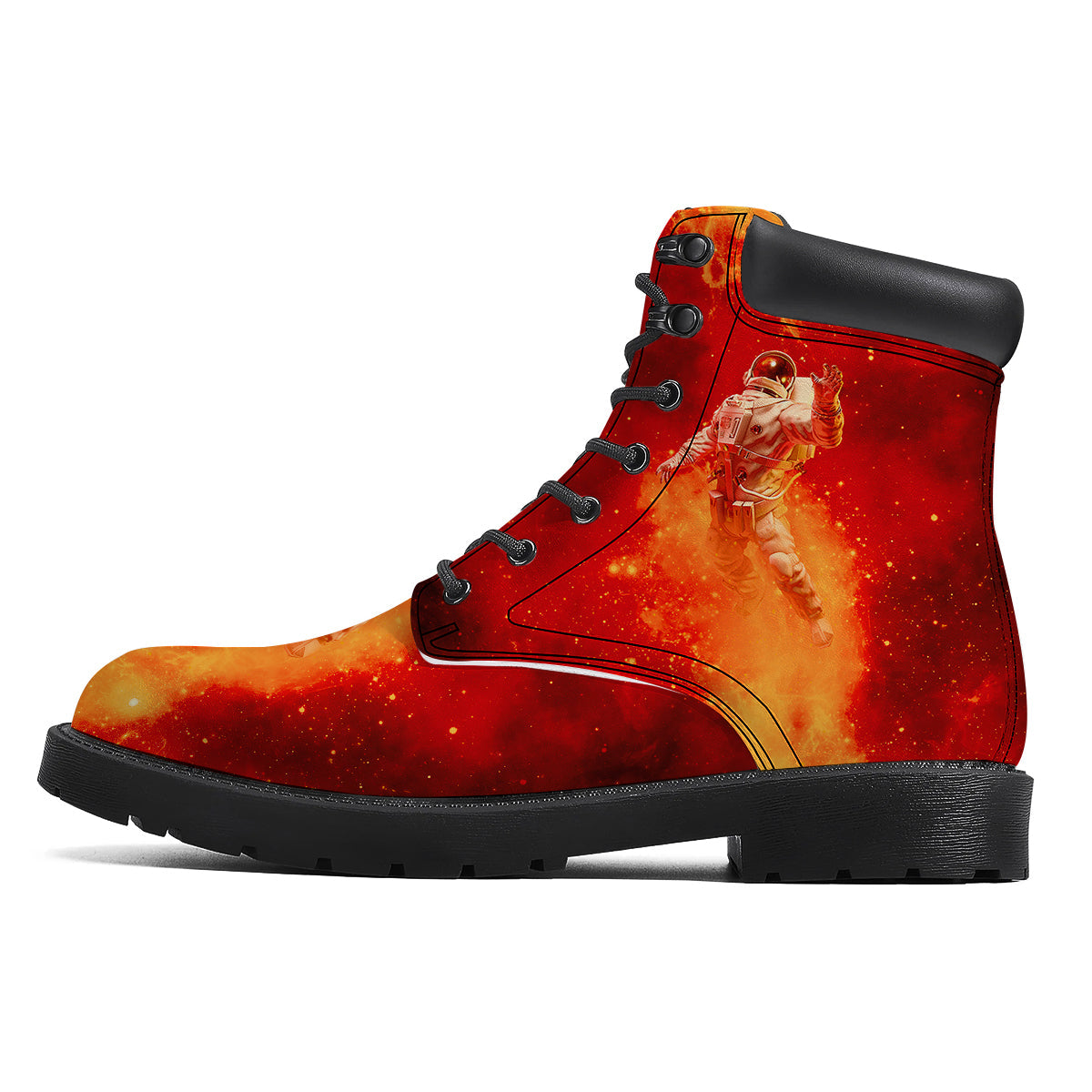 Fire Astronaut Print Boots-grizzshop