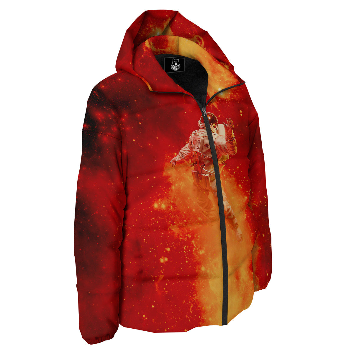 Fire Astronaut Print Down Jacket-grizzshop