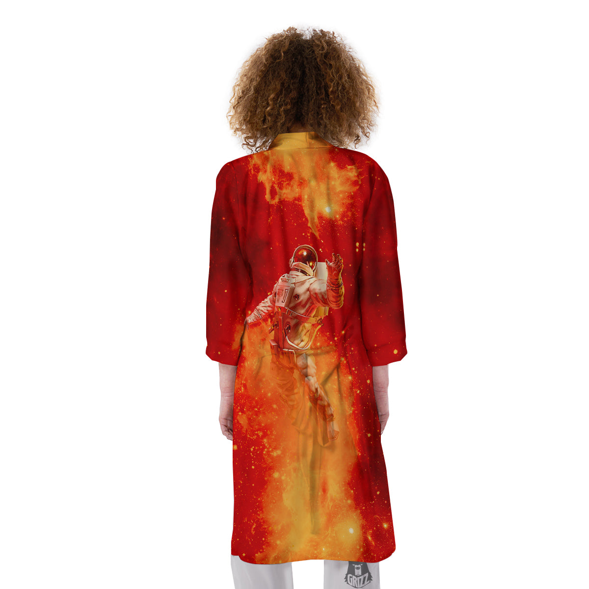 Fire Astronaut Print Kimono-grizzshop