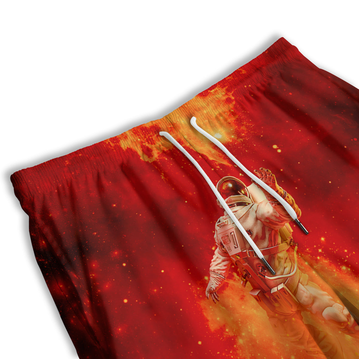 Fire Astronaut Print Men's Athletic Shorts