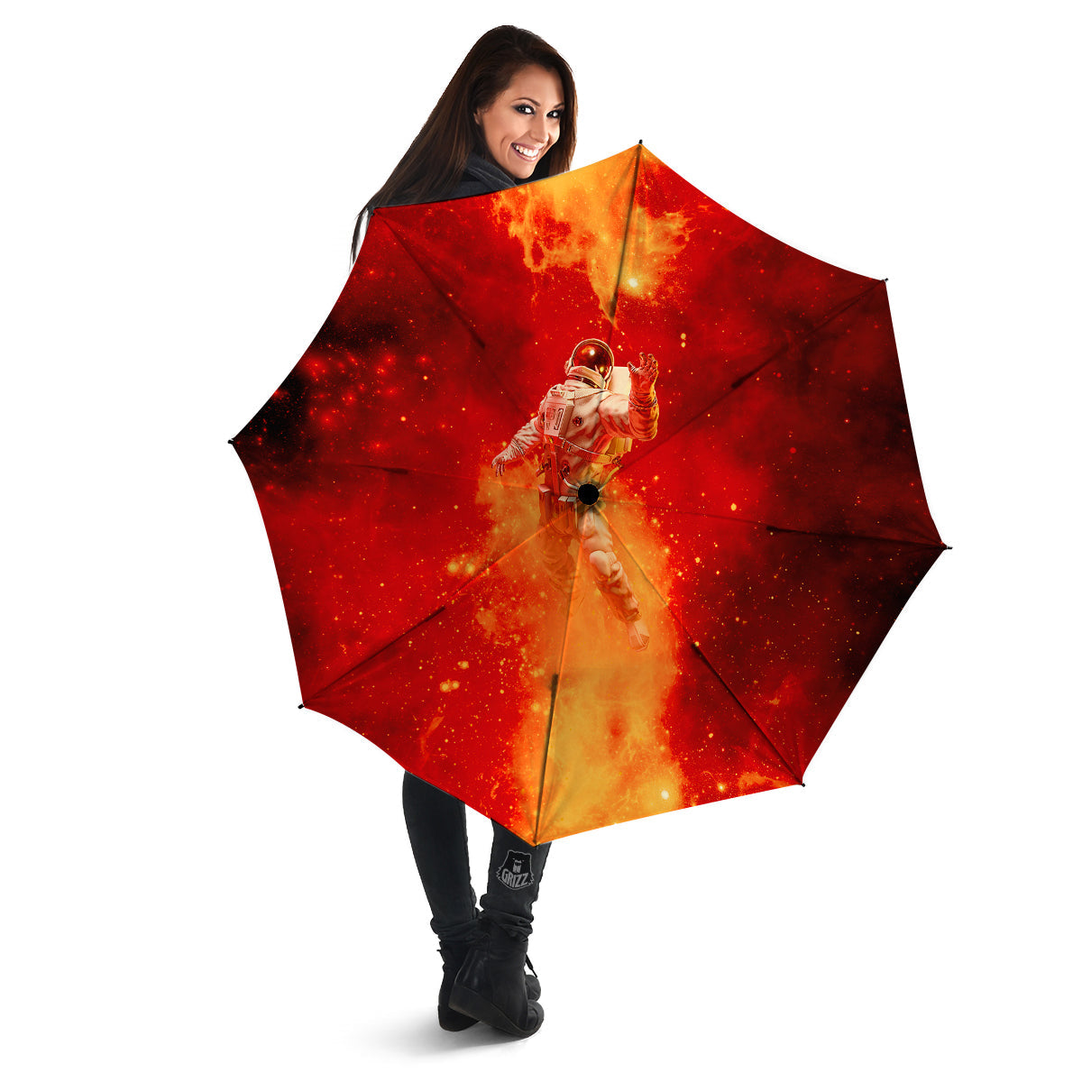 Fire Astronaut Print Umbrella-grizzshop