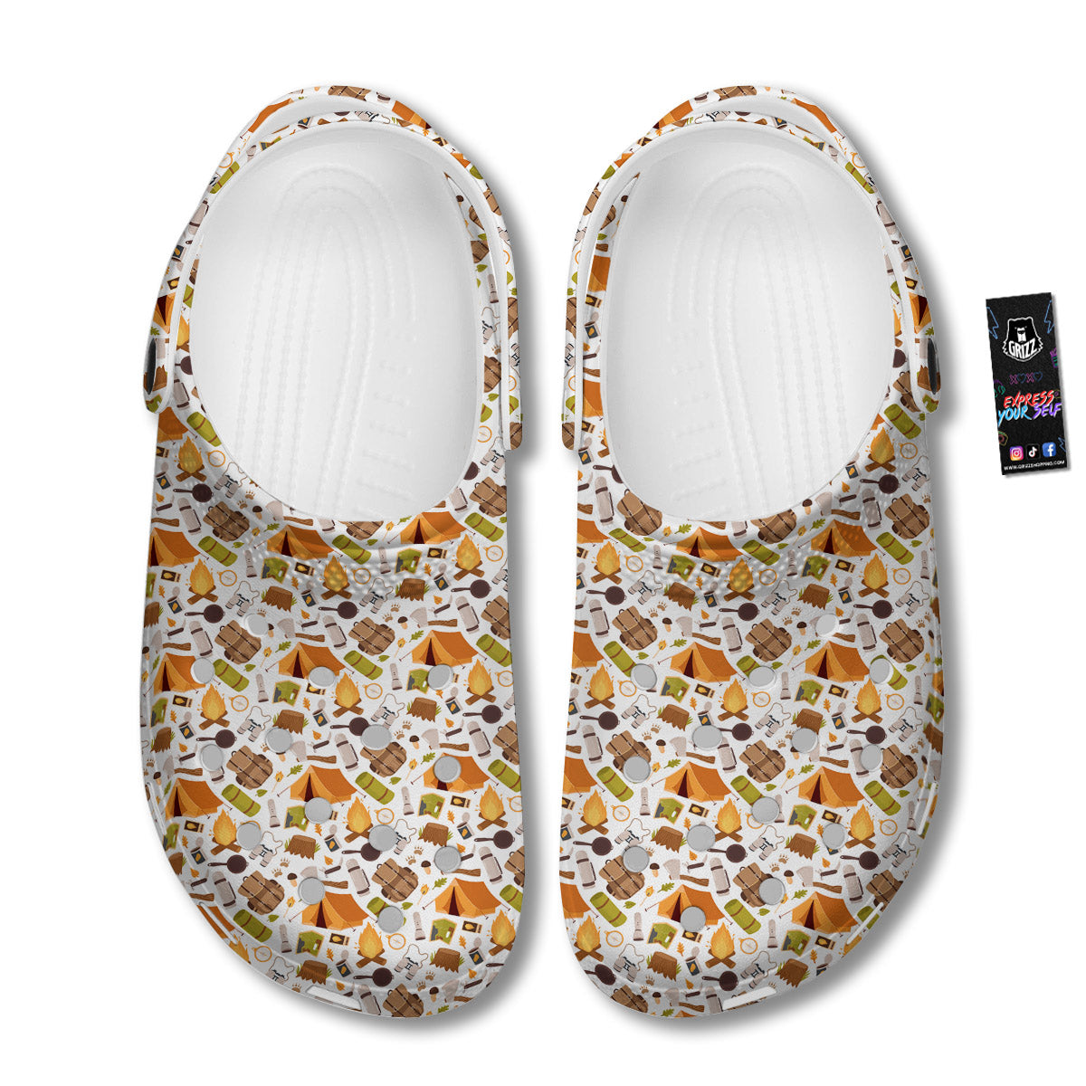 Fire Camping Print Pattern Clog-grizzshop