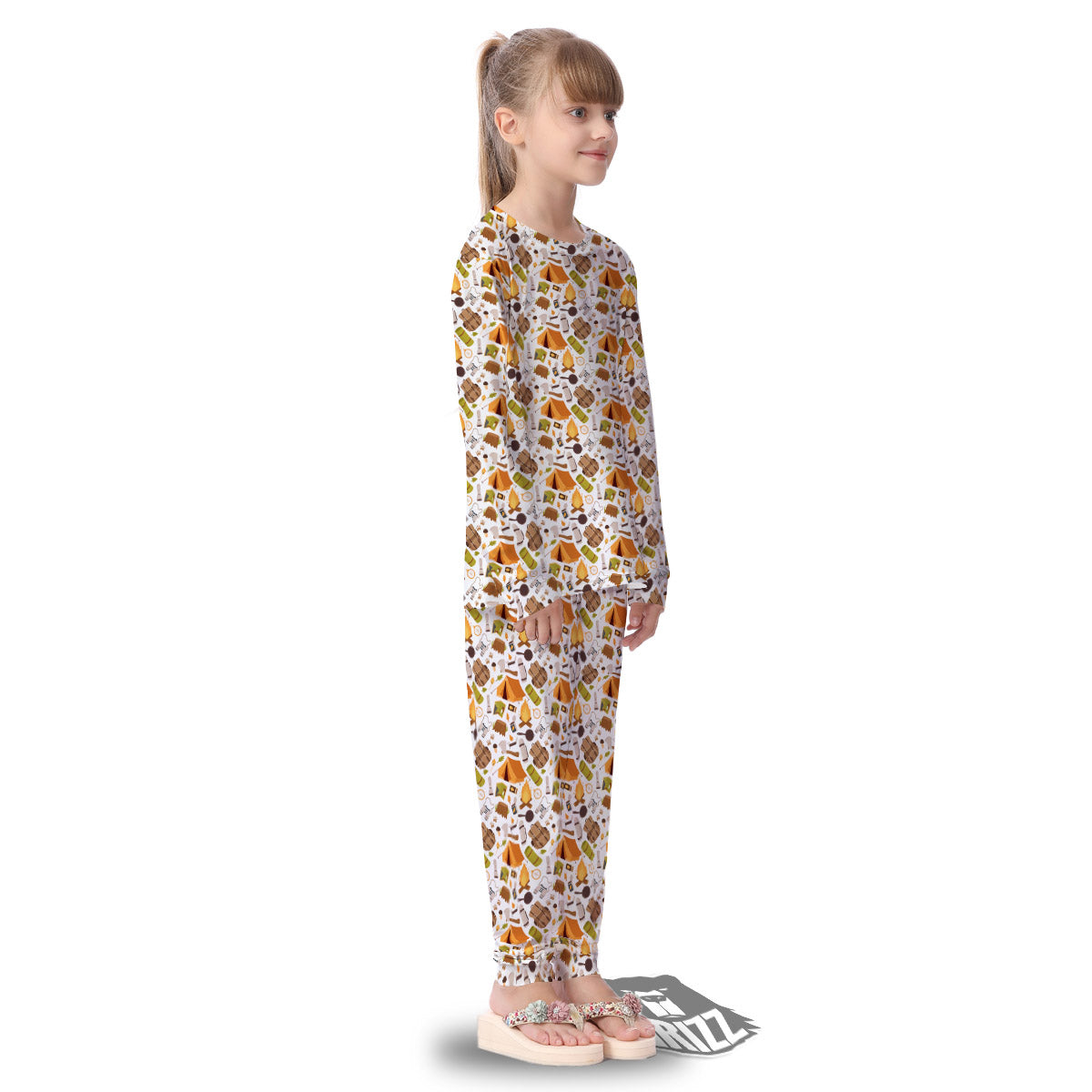 Fire Camping Print Pattern Kid's Pajamas-grizzshop