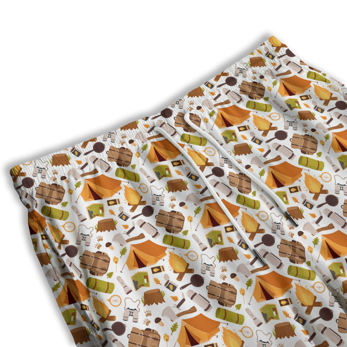 Fire Camping Print Pattern Men's Athletic Shorts