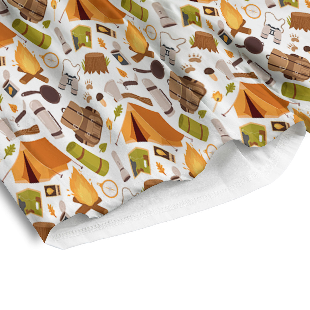 Fire Camping Print Pattern Men's Athletic Shorts