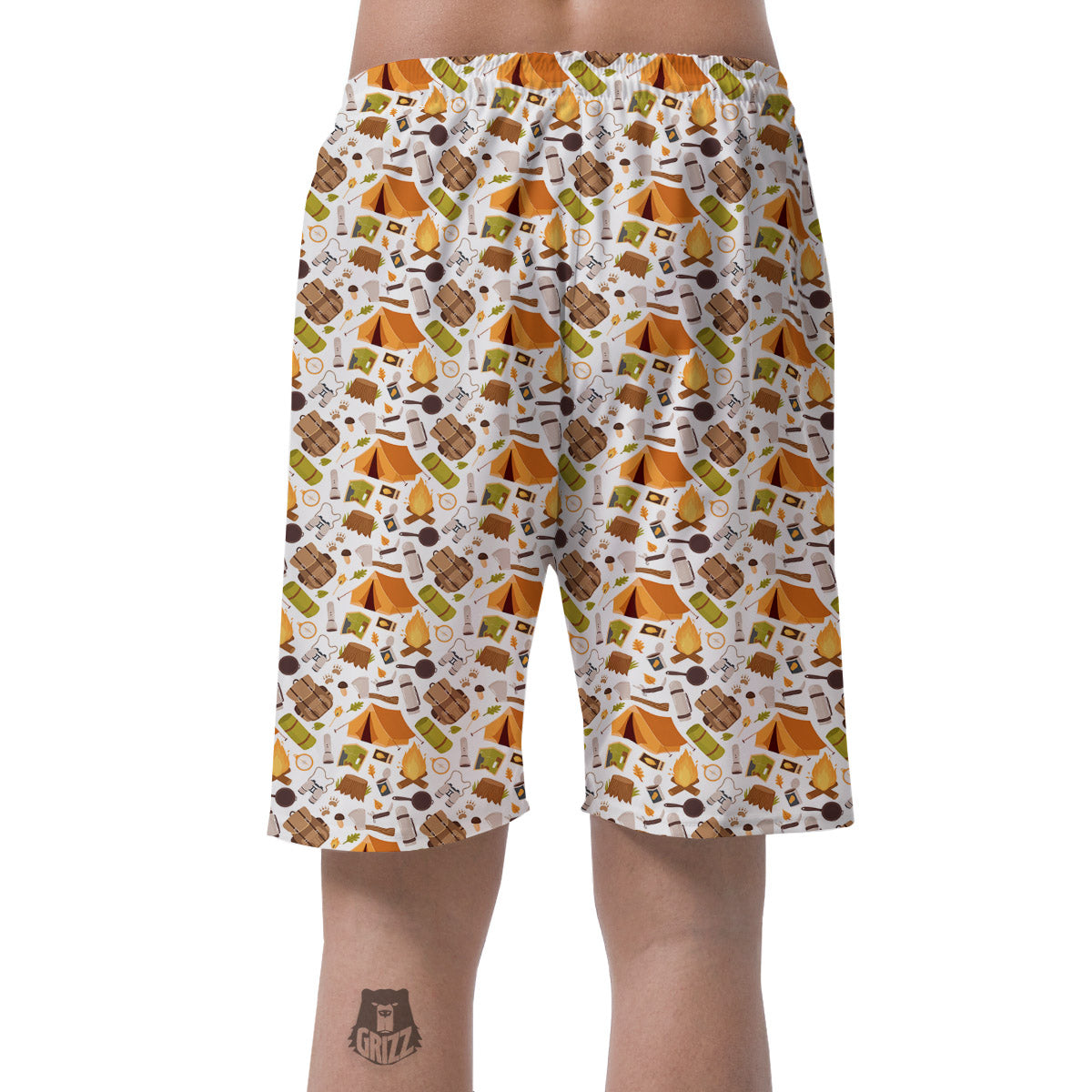 Fire Camping Print Pattern Men's Shorts-grizzshop