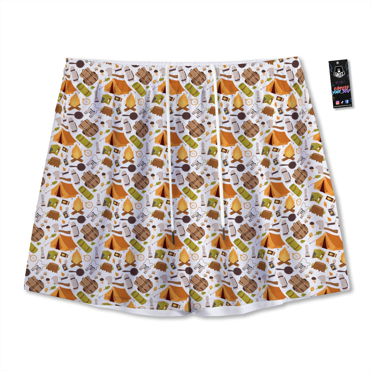 Flower Eye Of Providence Print Mesh Shorts