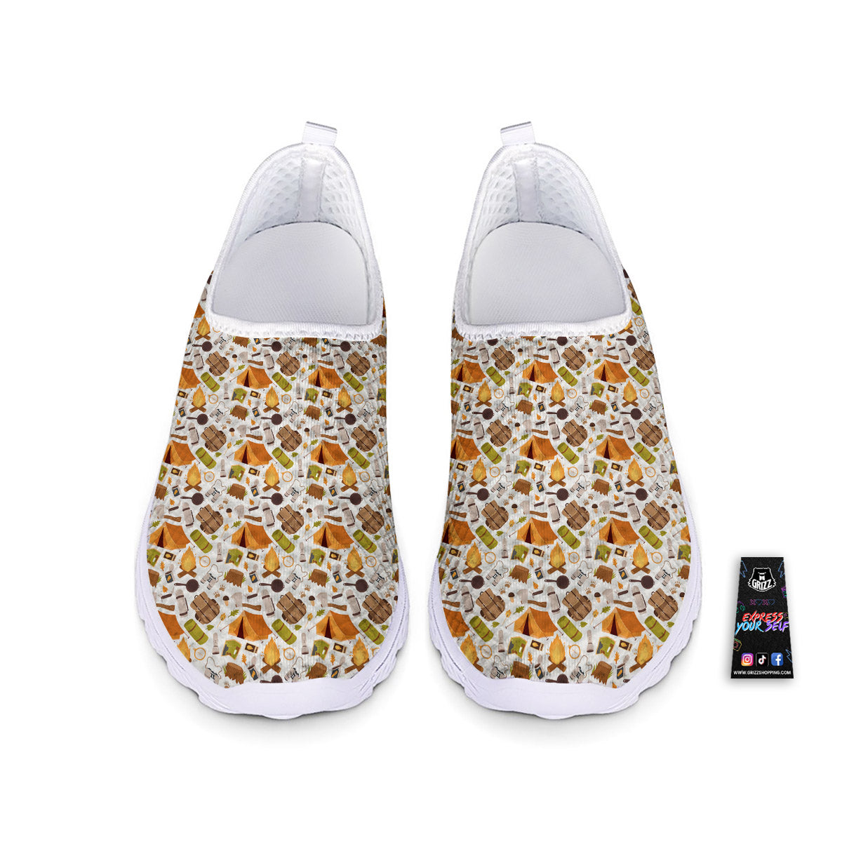 Fire Camping Print Pattern Nurse Shoes-grizzshop