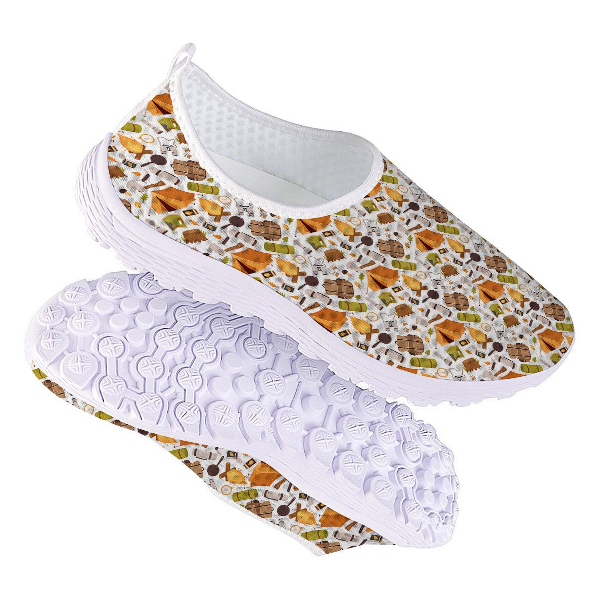 Fire Camping Print Pattern Nurse Shoes-grizzshop