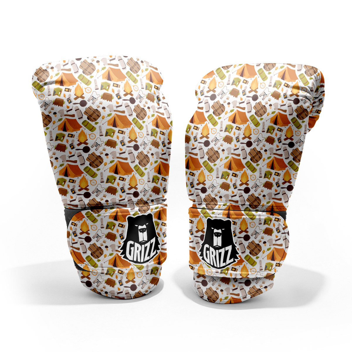 Fire Camping Print Pattern Sparring Gloves-grizzshop