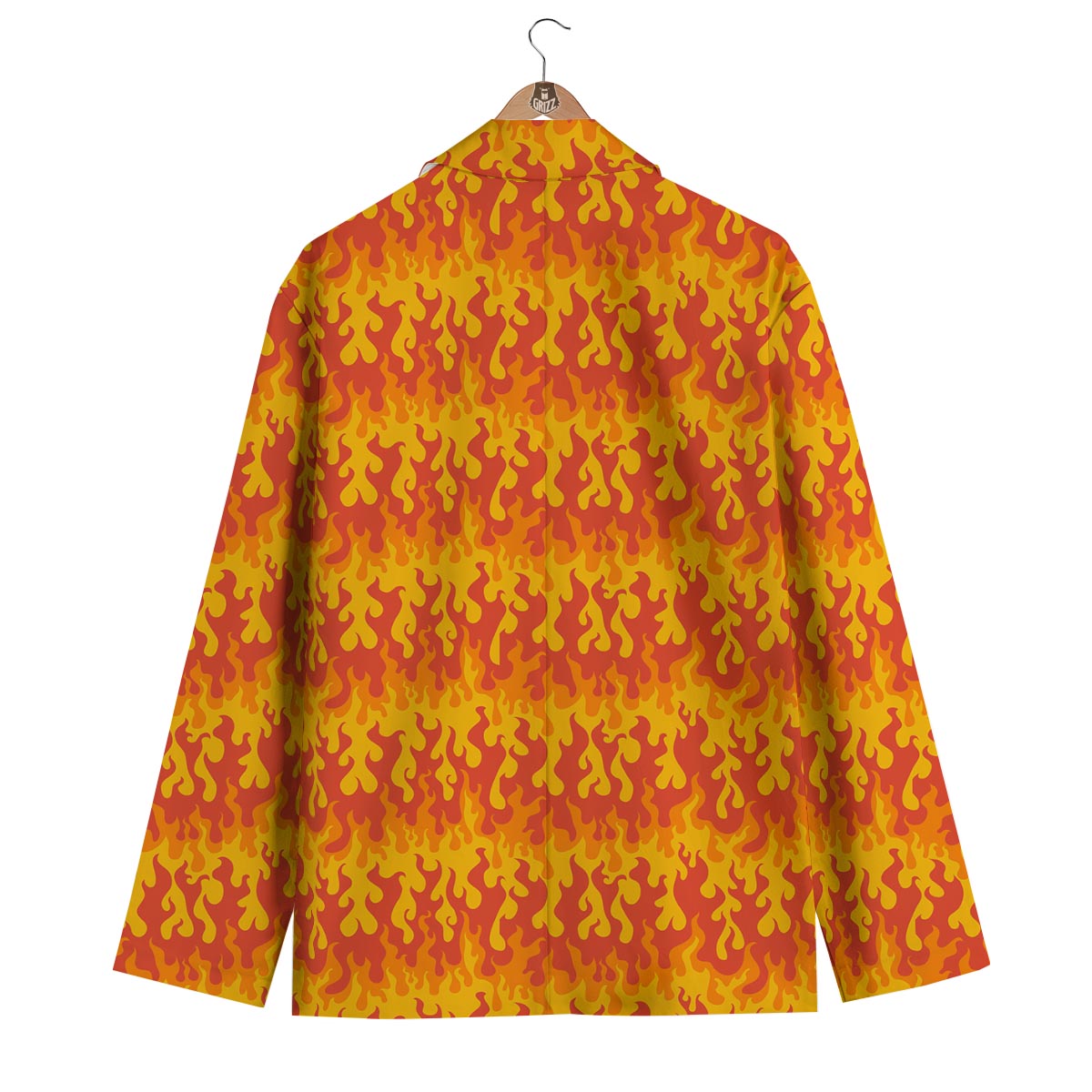 Fire Flame Print Pattern Men's Blazer-grizzshop