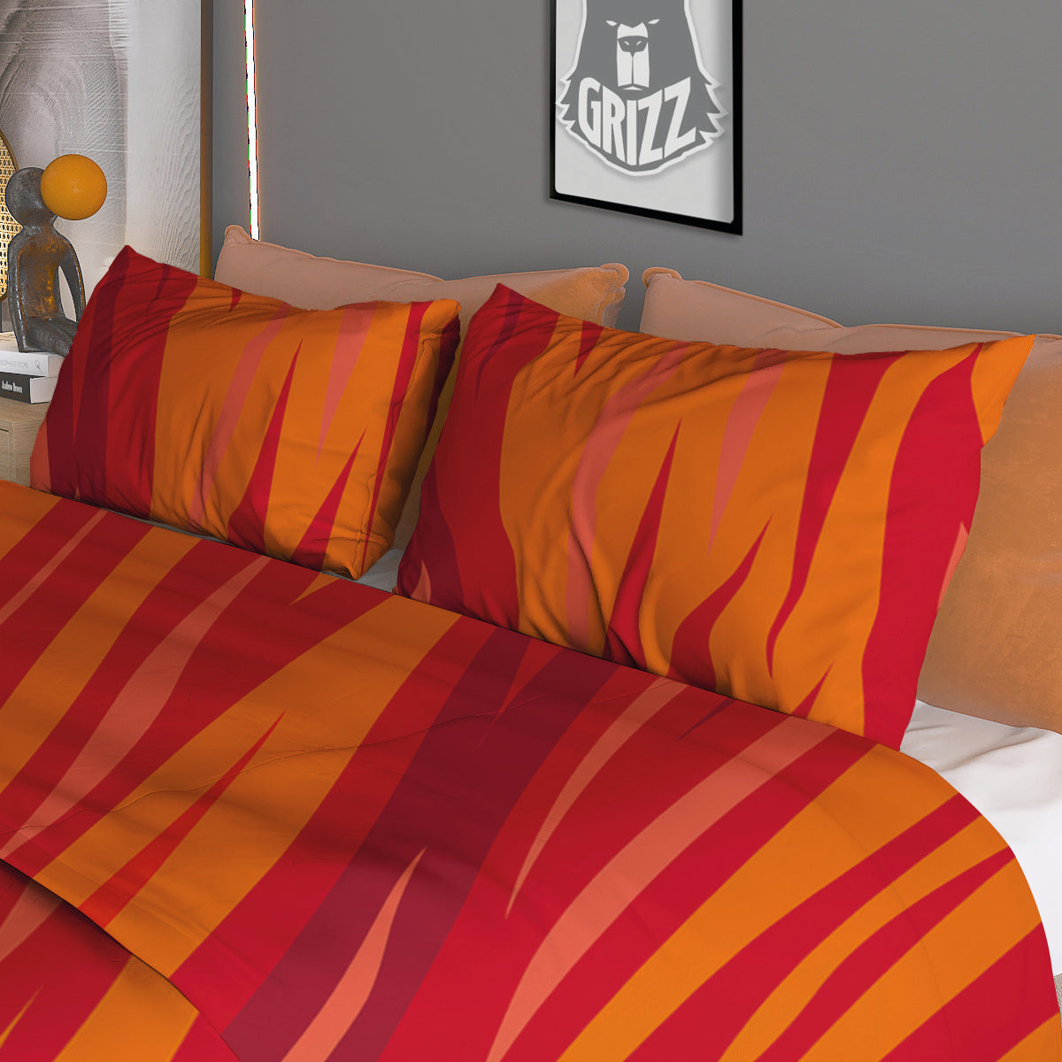 Fire In Hell Print Pattern Duvet Cover Bedding Set-grizzshop