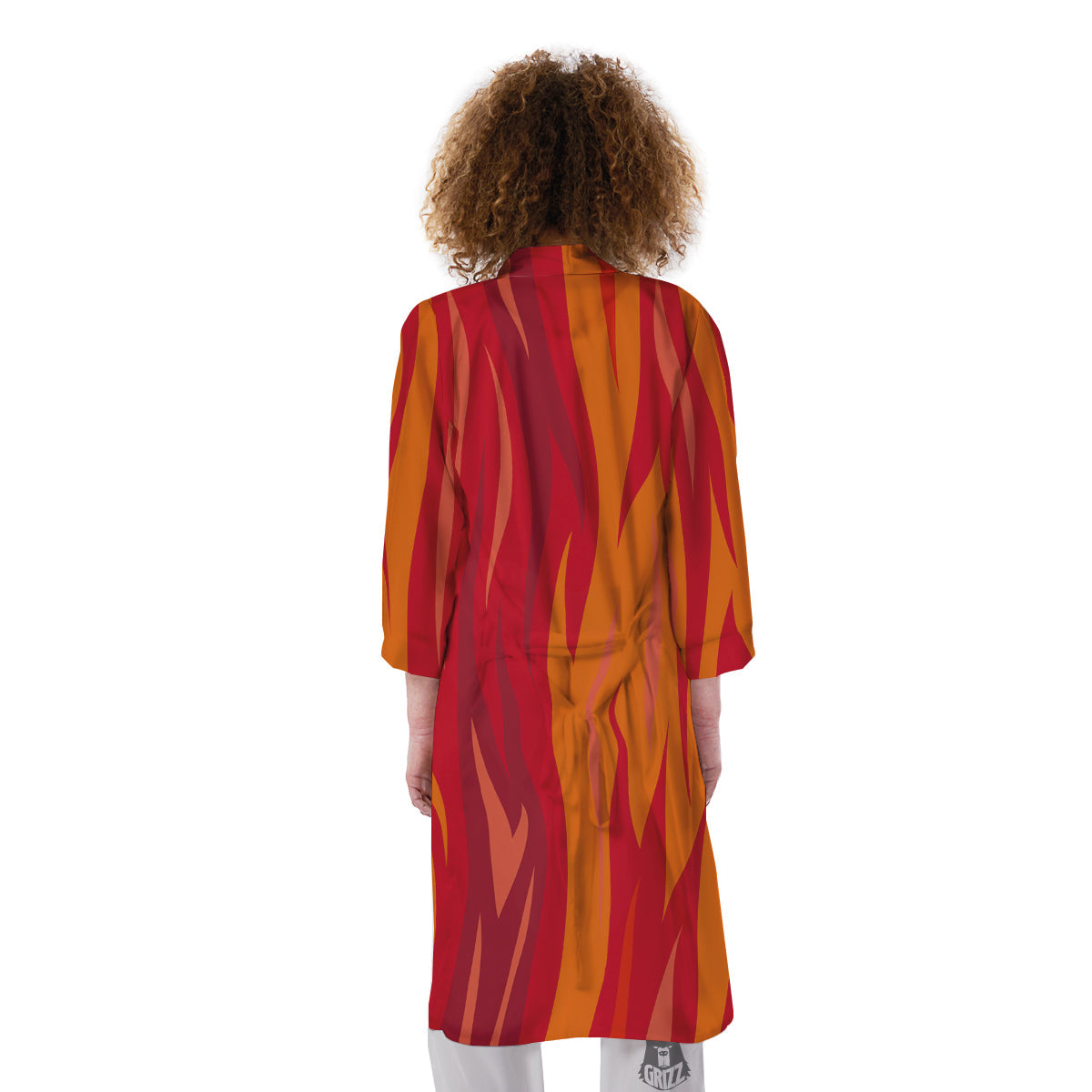 Fire In Hell Print Pattern Kimono-grizzshop