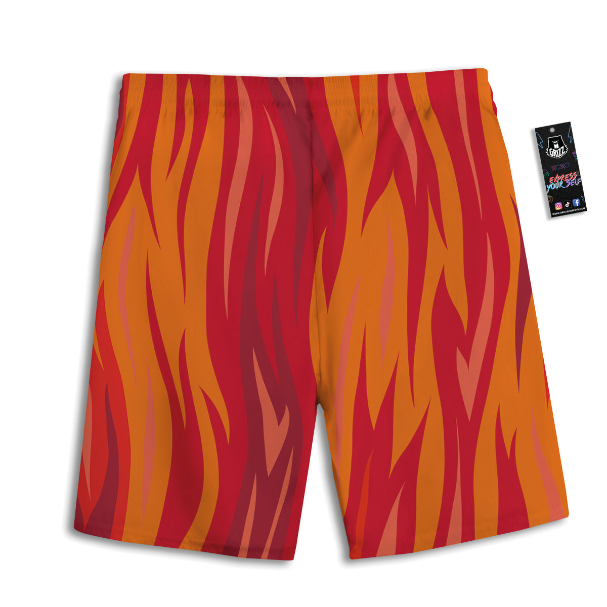 Fire In Hell Print Pattern Men's Athletic Shorts-grizzshop