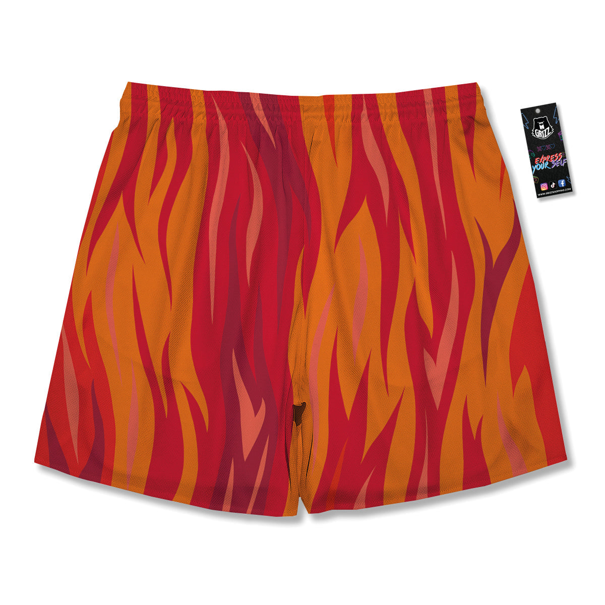 Fire In Hell Print Pattern Men's Running Shorts-grizzshop