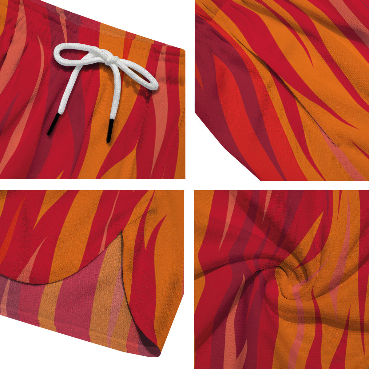 Fire In Hell Print Pattern Men's Running Shorts-grizzshop