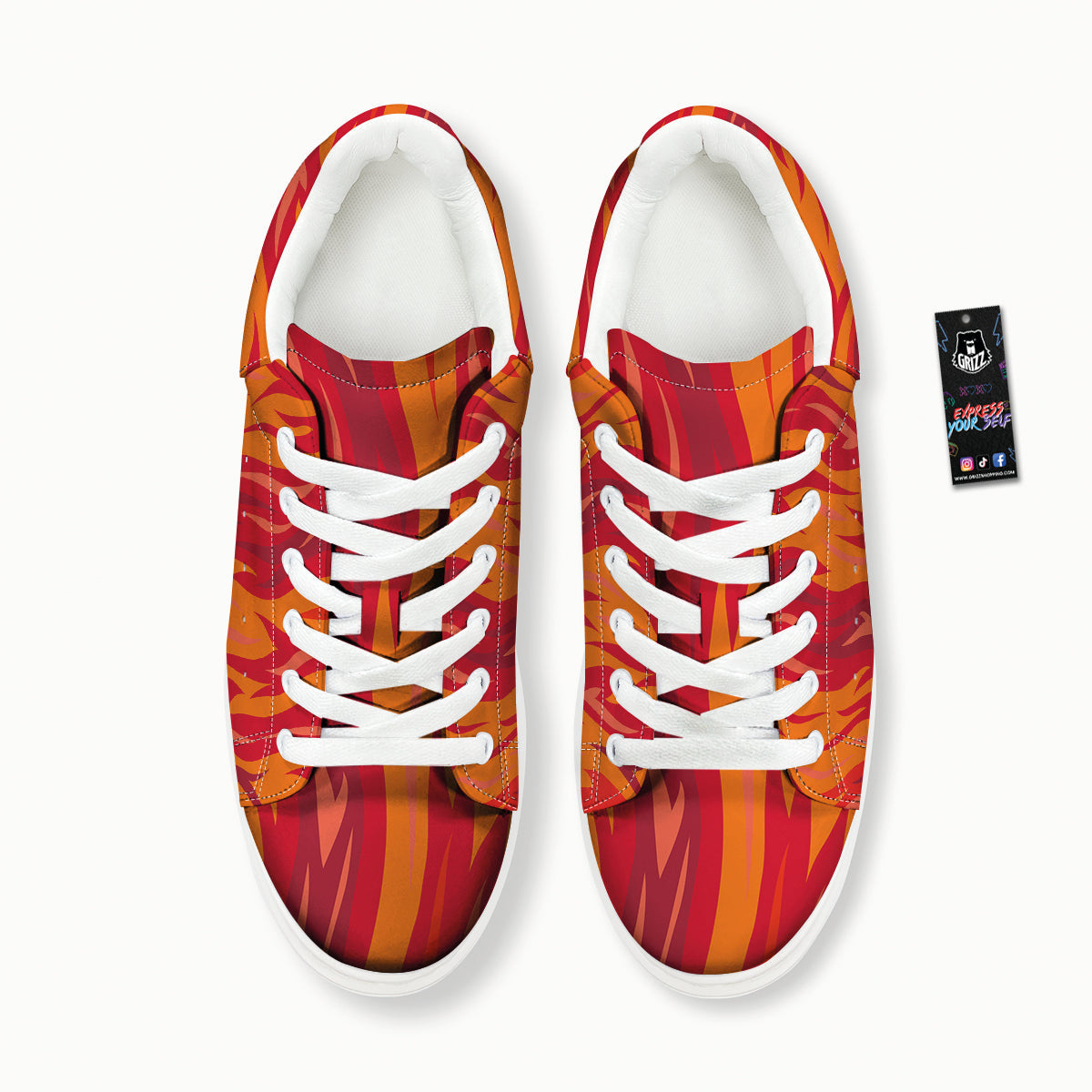 Fire In Hell Print Pattern Platform Shoes-grizzshop