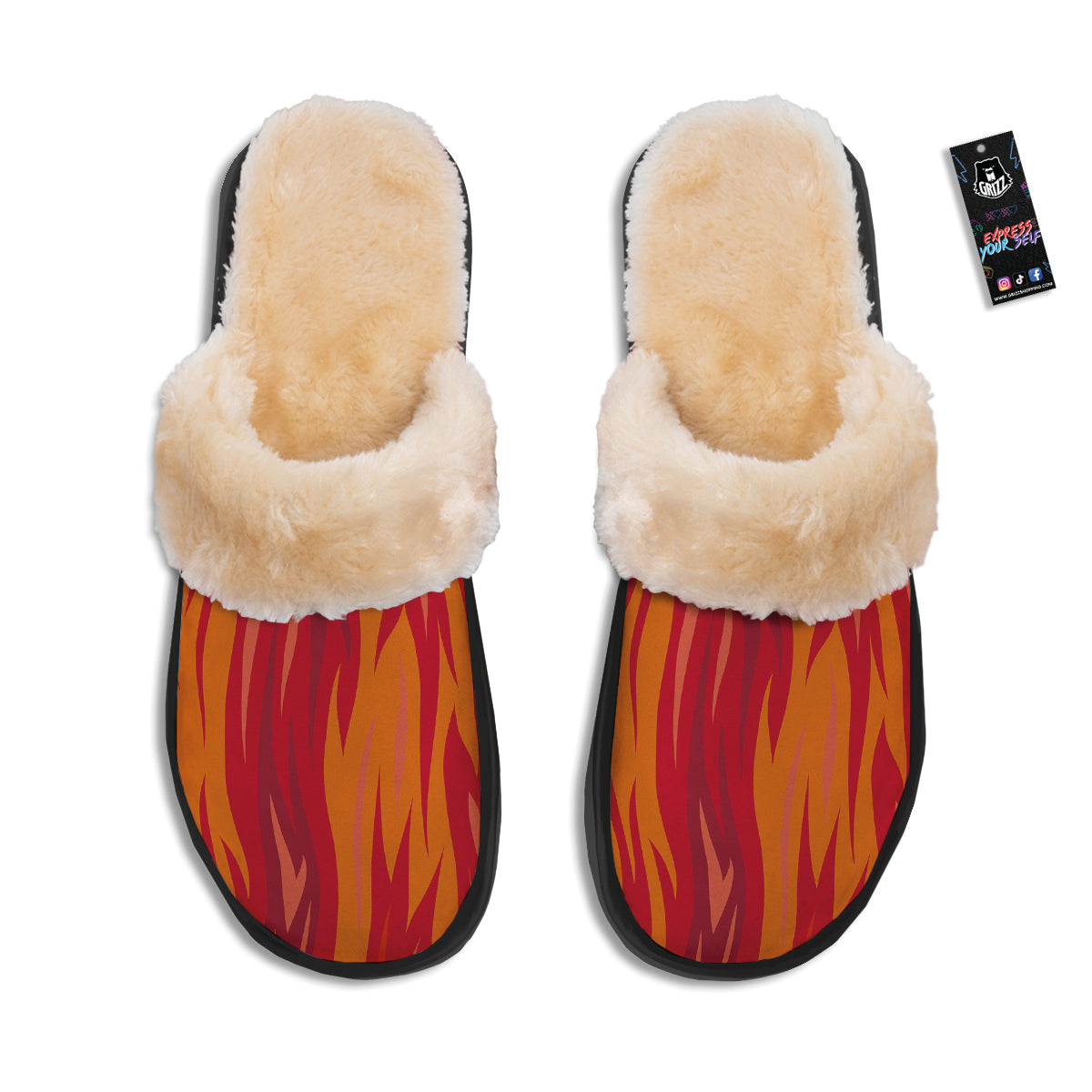 Fire In Hell Print Pattern Slippers-grizzshop
