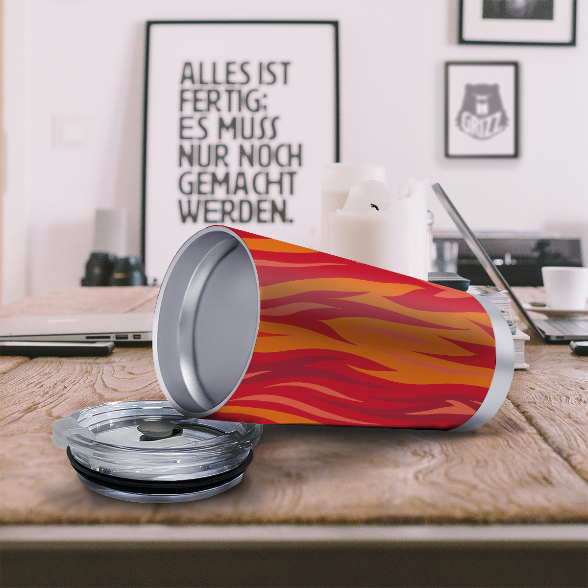 Fire In Hell Print Pattern Tumbler-grizzshop