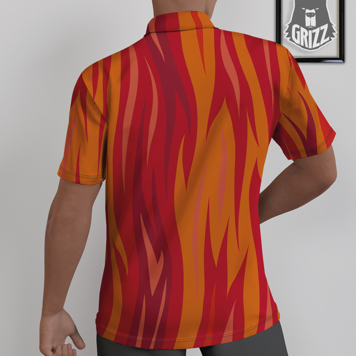 Fire In Hell Print Pattern Untucked Shirts-grizzshop