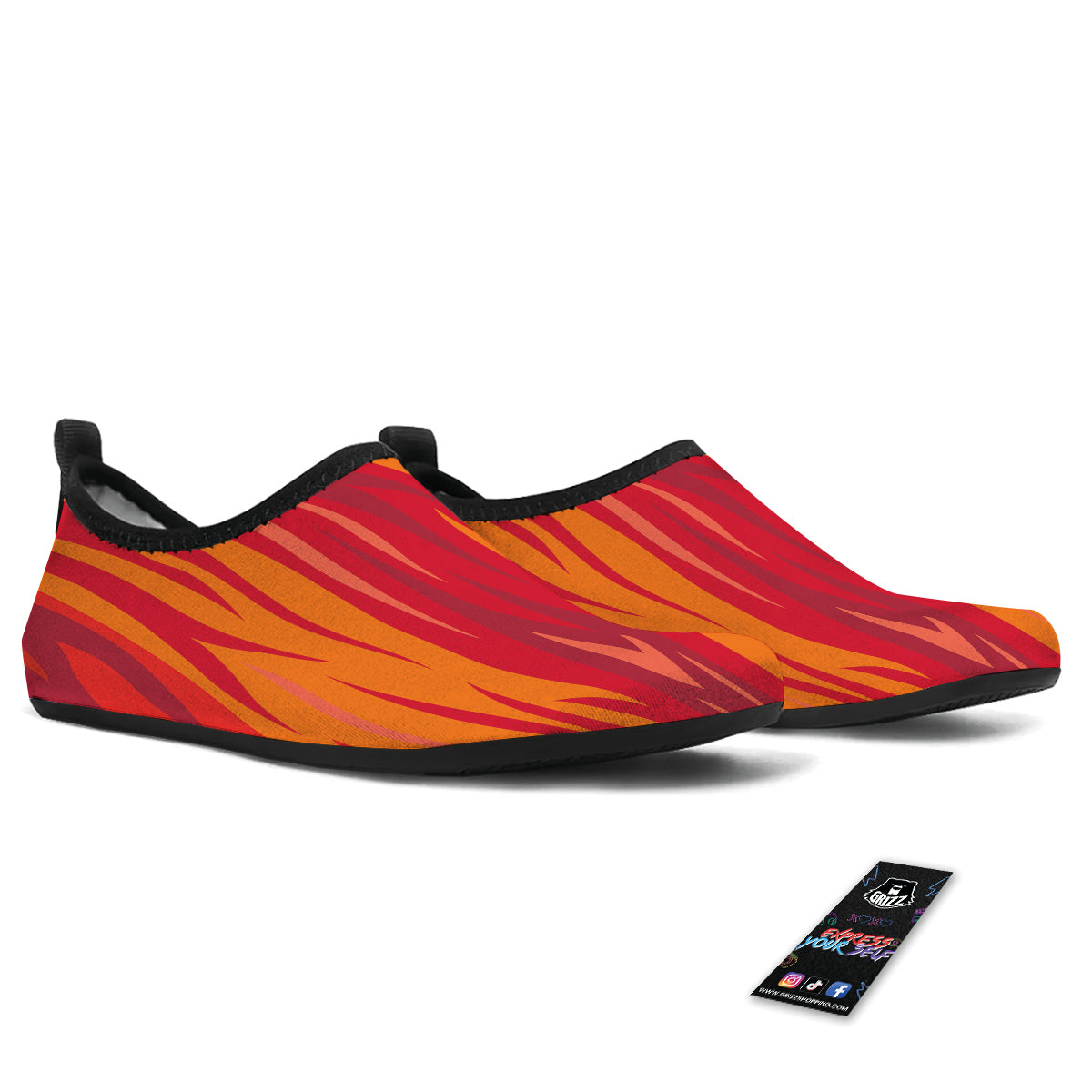 Fire In Hell Print Pattern Water Shoes-grizzshop