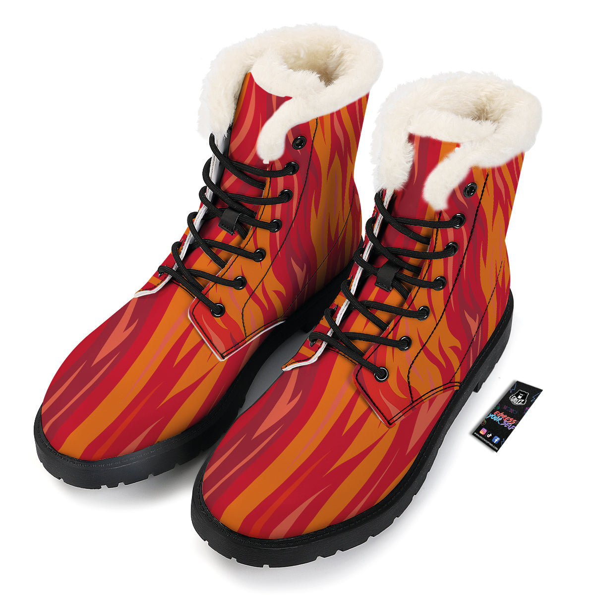 Fire In Hell Print Pattern Winter Boots-grizzshop