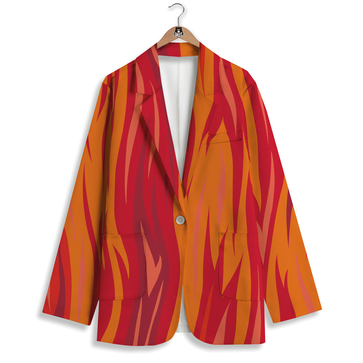 Fire In Hell Print Pattern Women's Blazer-grizzshop