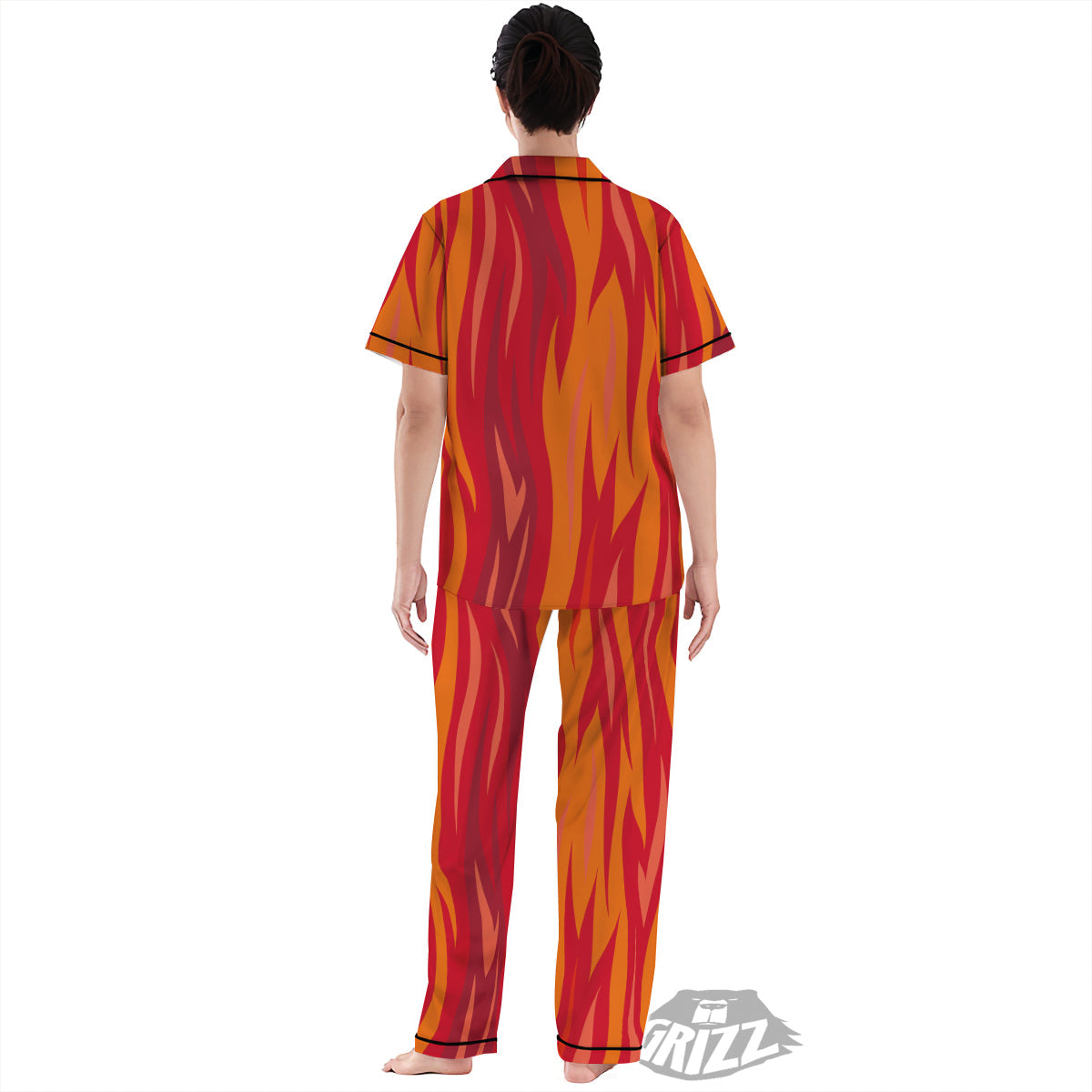 Fire In Hell Print Pattern Women's Pajamas Set-grizzshop