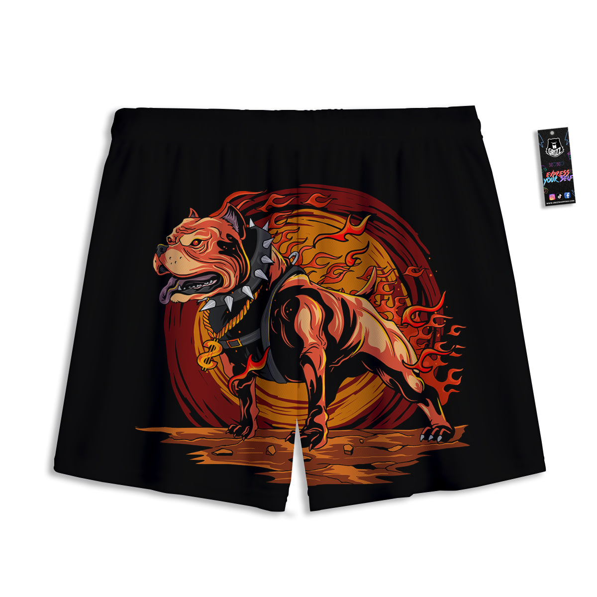Hop Cone Green Print Pattern Mesh Shorts
