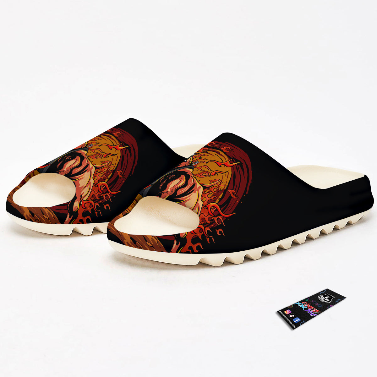 Fire Pitbull Print Sandals-grizzshop