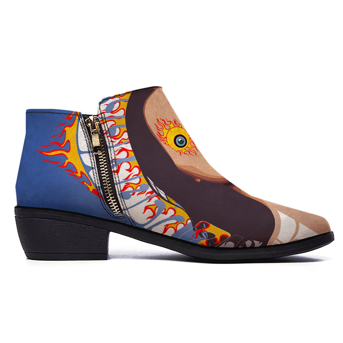 Fire Psychedelic Women Print Ankle Boots-grizzshop