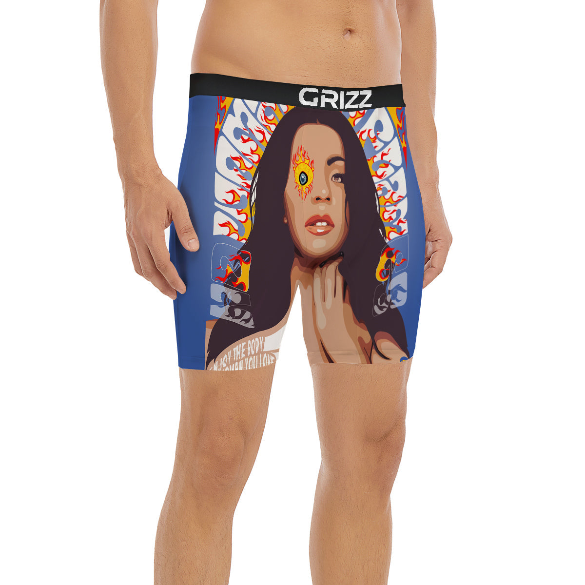 Fire Psychedelic Women Print Boxer Briefs-grizzshop