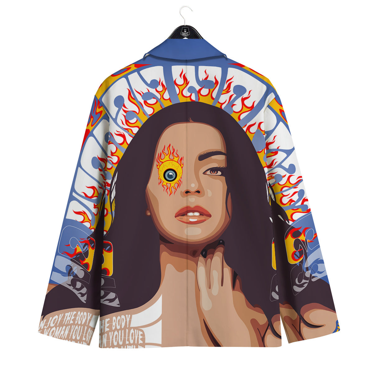 Fire Psychedelic Women Print Men's Sport Coat-grizzshop