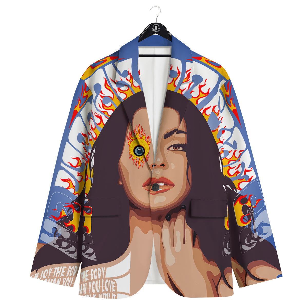 Fire Psychedelic Women Print Men's Sport Coat-grizzshop