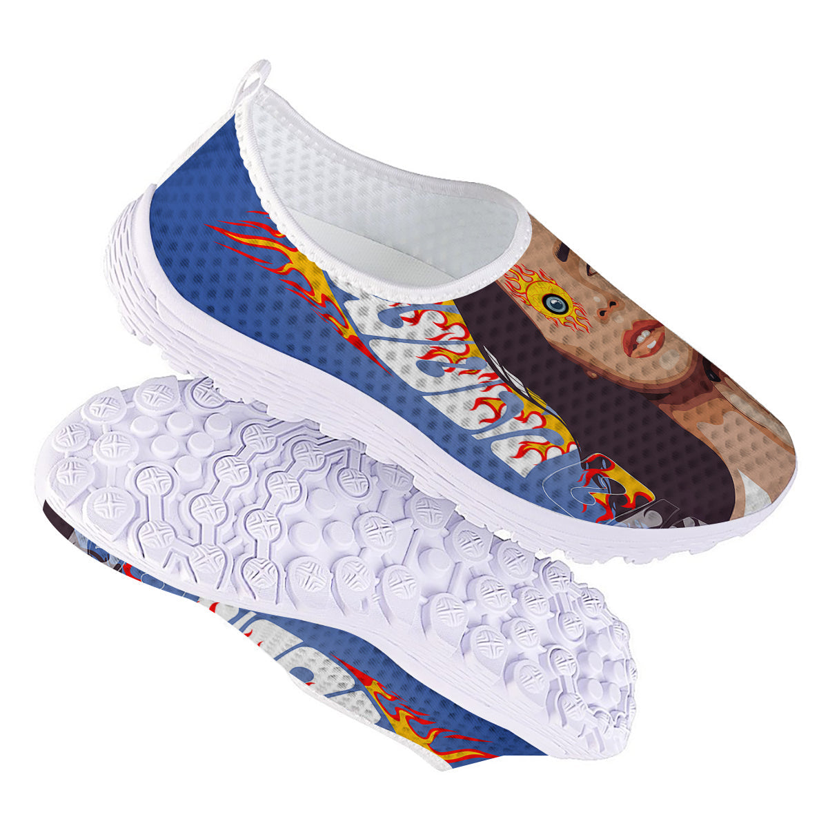 Fire Psychedelic Women Print Nurse Shoes-grizzshop