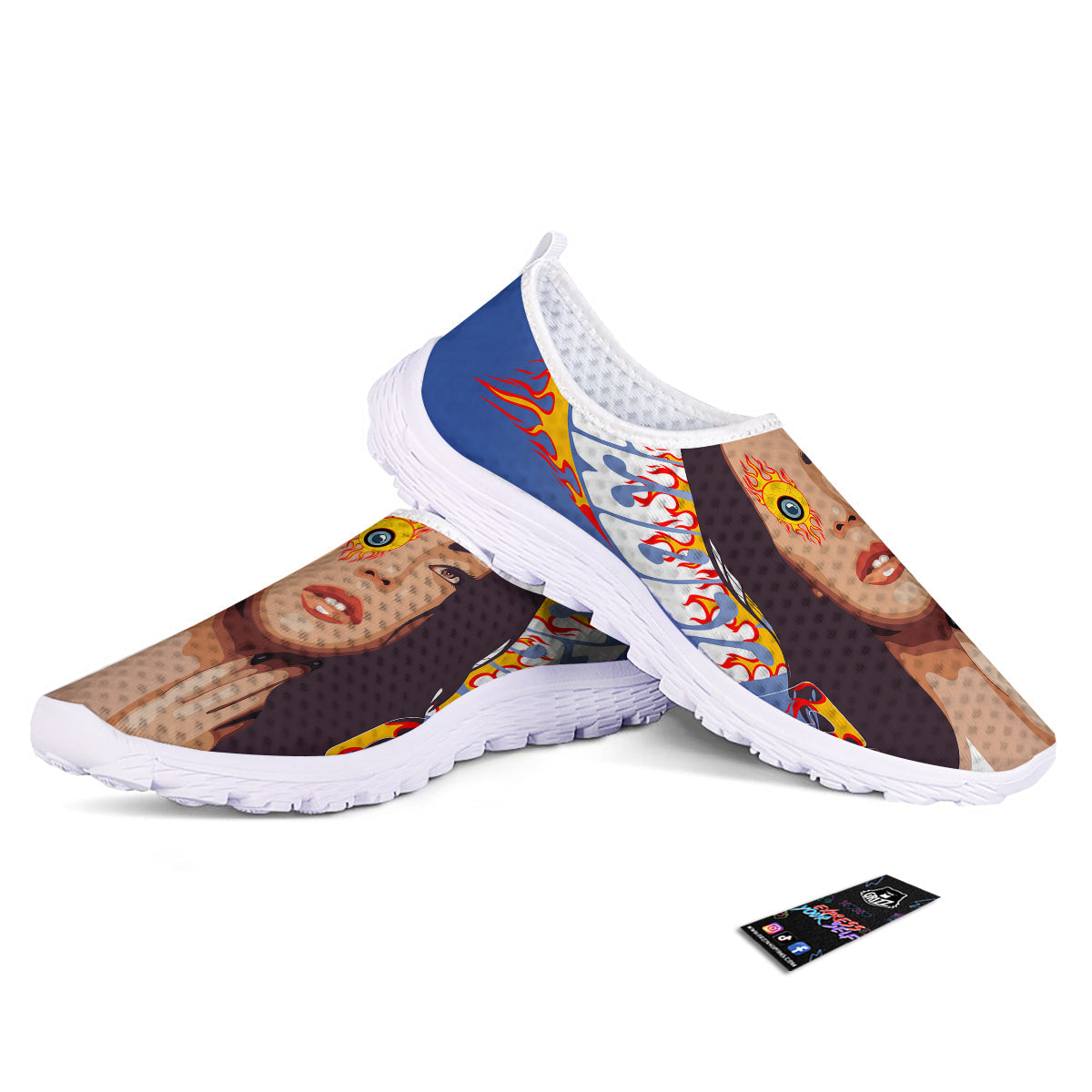 Fire Psychedelic Women Print Nurse Shoes-grizzshop