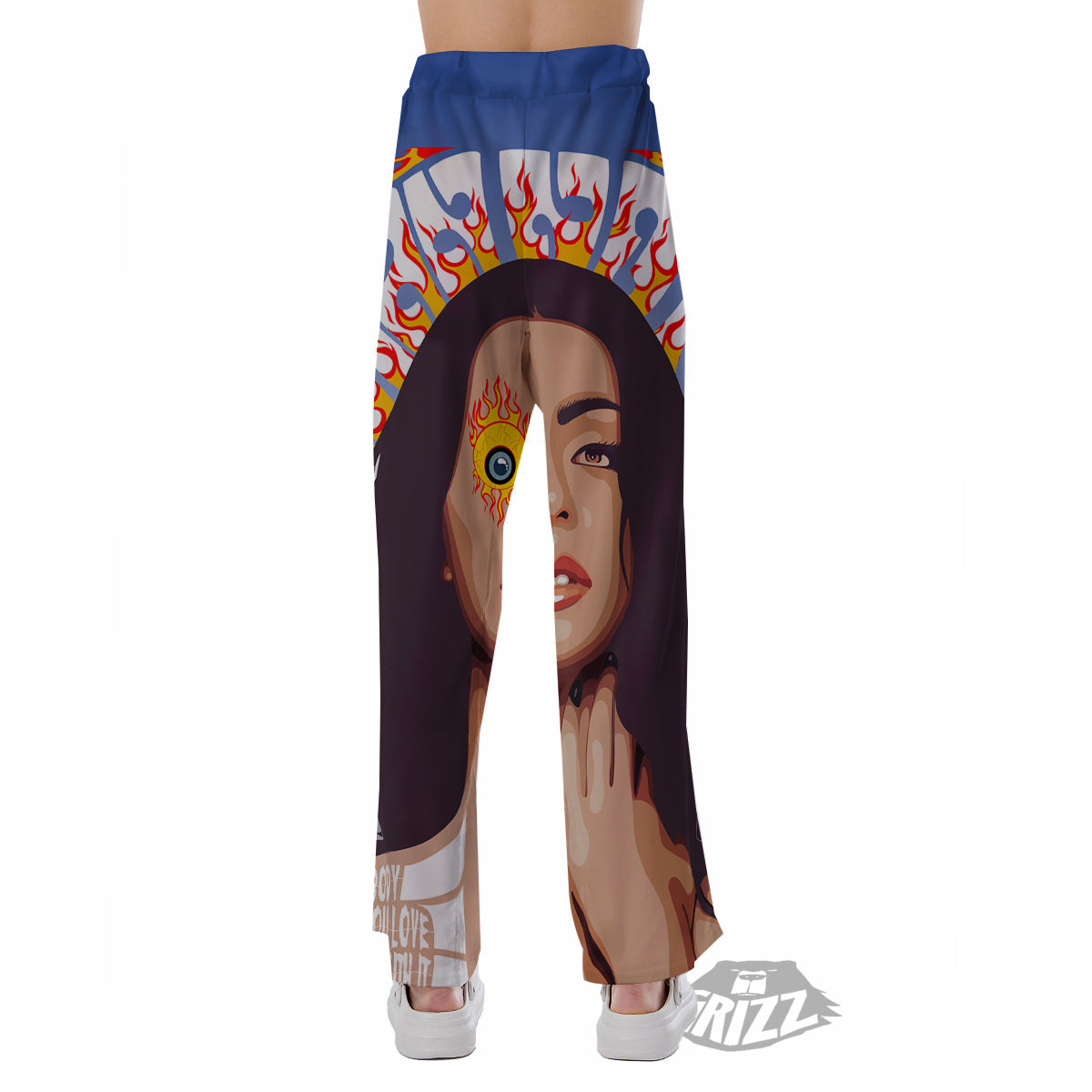 Fire Psychedelic Women Print Pajama Pants-grizzshop