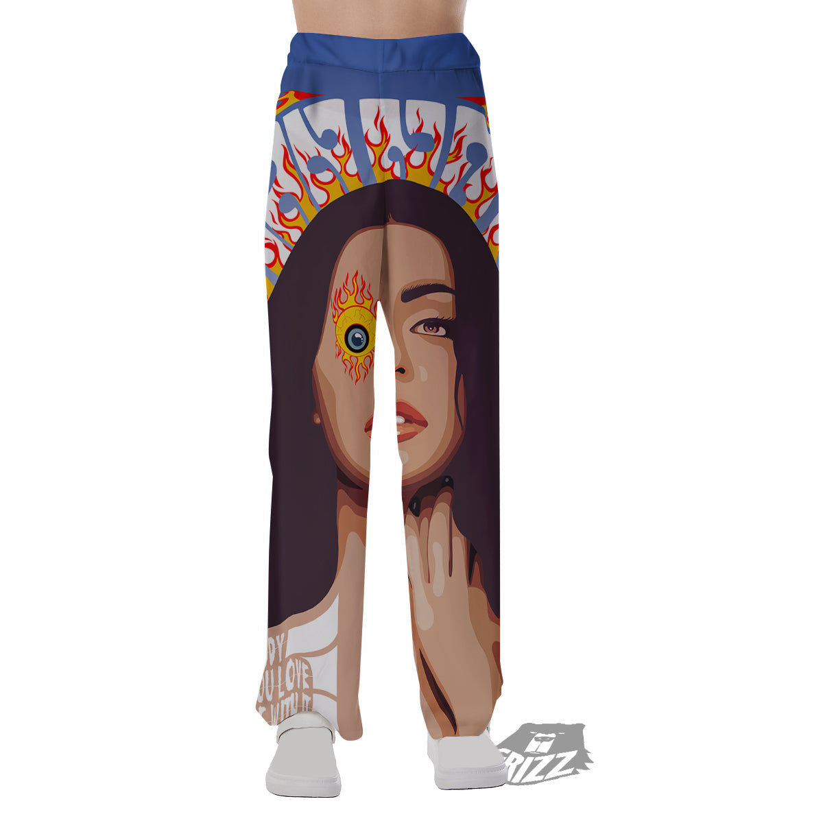 Fire Psychedelic Women Print Pajama Pants-grizzshop