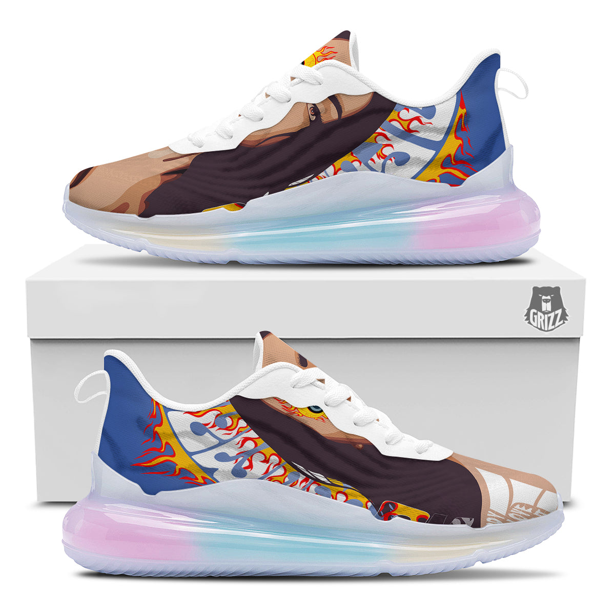 Fire Psychedelic Women Print Running Sneakers-grizzshop