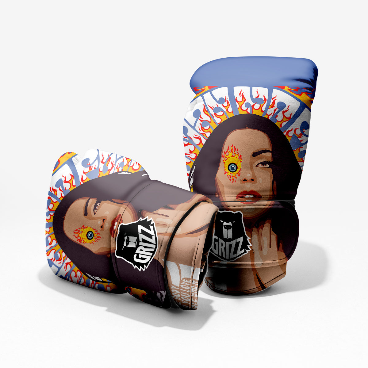 Fire Psychedelic Women Print Pro Boxing Glove