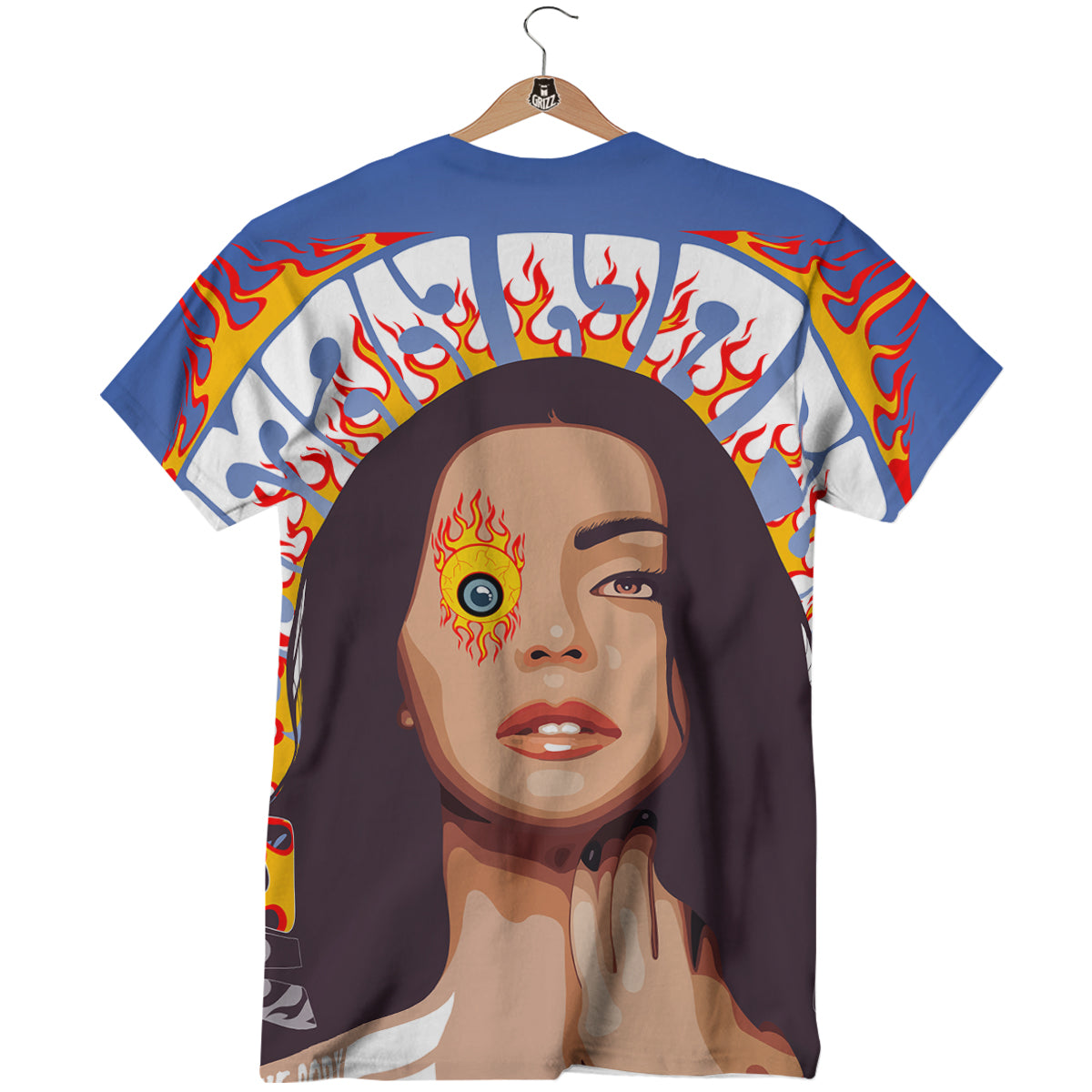 Fire Psychedelic Women Print T-Shirt-grizzshop