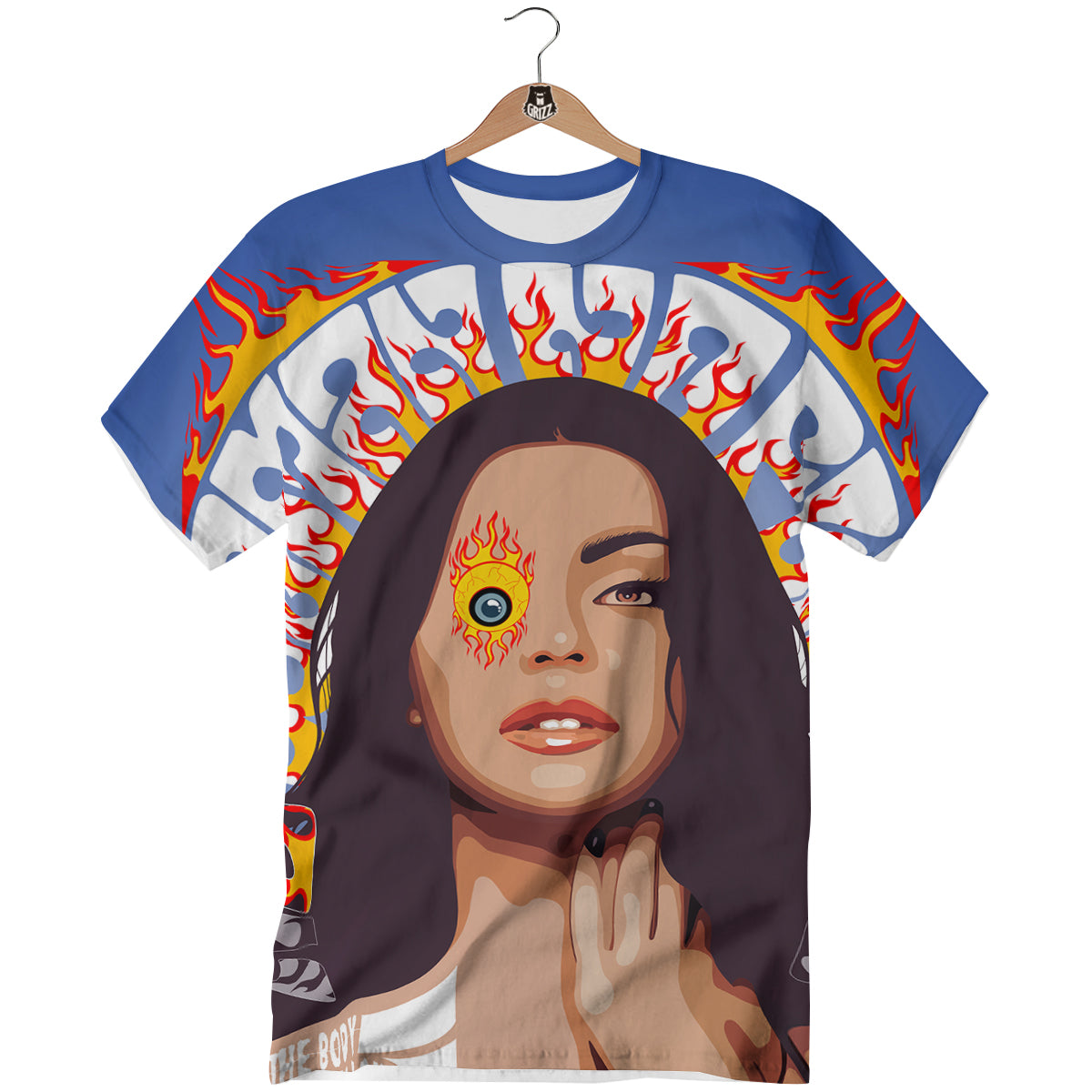Fire Psychedelic Women Print T-Shirt-grizzshop
